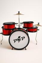 Bateria Infantil Luen Pop 5 Peças Completa Vermelha Musicalidade e Diversão para Crianças Bateria Infantil Luen Pop 5 Peças Completa Vermelha Musicalidade e Diversão para Crianças