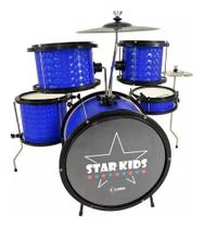 Bateria Infantil Luen Star Kids Azul Com Chimbal - Completa