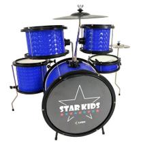 Bateria Infantil Luen Star Kids Azul com chimbal