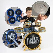 Bateria Infantil Musical Brinquedo Completo Com Baquetas Tambores Banco e Prato Bateria Infantil Musical Brinquedo Completo Com Baquetas Tambores Banco e Prato