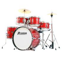 Bateria Infantil Premium DX45J Vermelha com 5 Tambores