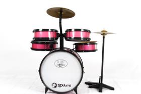 Bateria Infantil Rock Baby Com Chimbal Cor Rosa