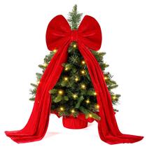 Bateria LED pré-iluminada Tree Topper Joiedomi 24" Velvet Bow Bateria LED pré-iluminada Tree Topper Joiedomi 24" Velvet Bow
