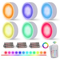 Bateria LED Puck Lights EverBrite de 13 cores RGB, pacote com 6