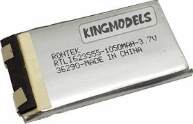 Bateria Li-po Prismática 1s 3.7v 1050mah Descarga 10c S/pcb - Rontek