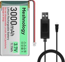 Bateria Li recarregável 3.7V 3000mAh com carregador USB para Arduino Bateria Li recarregável 3.7V 3000mAh com carregador USB para Arduino