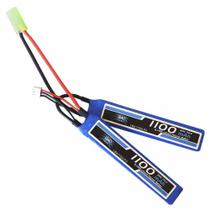 Bateria lipo - 7.4v/2s (2 celulas) - 1100mah - 20c/40c plug mini tamiya - leao modelismo