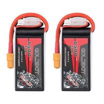 Bateria Lipo GOLDBAT 1500mAh 11,1 V 100C com plugue XT60 (pacote com 2) Bateria Lipo GOLDBAT 1500mAh 11,1 V 100C com plugue XT60 (pacote com 2)