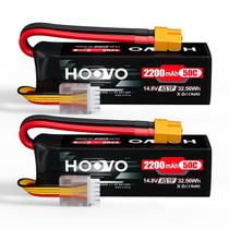 Bateria Lipo HOOVO 4S 14,8V 2200mAh 50C com conector XT60 (2x) Bateria Lipo HOOVO 4S 14,8V 2200mAh 50C com conector XT60 (2x)