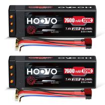 Bateria Lipo HOOVO 7600mAh 7,4V 120C com Conector Deans T (2 Unidades)