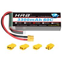 Bateria Lipo HRB 4S 3300mAh 14,8V 60C com plugue XT60