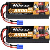 Bateria LiPo Nihewo 8500mAh 7,4V 100C com Conector EC5 para RC 1/8 e 1/10 Bateria LiPo Nihewo 8500mAh 7,4V 100C com Conector EC5 para RC 1/8 e 1/10