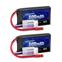 Bateria Lipo URGENEX 11,1 V 500 mAh 3S 50C com plugue JST (2 pacotes)