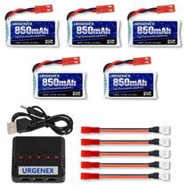 Bateria Lipo URGENEX 3.7V 850mAh com Conector JST para Drone RC