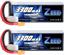 Bateria Lipo Zeee 14,8V 4S 3300mAh 50C com plugue XT60 (2 pacotes) Bateria Lipo Zeee 14,8V 4S 3300mAh 50C com plugue XT60 (2 pacotes)