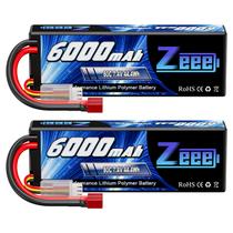 Bateria Lipo Zeee 2S 6000mAh 7,4 V 80C com conector T (pacote com 2) Bateria Lipo Zeee 2S 6000mAh 7,4 V 80C com conector T (pacote com 2)