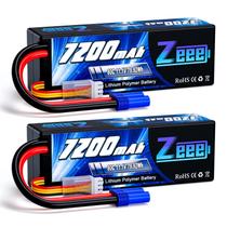 Bateria Lipo Zeee 7200mAh 11,1 V 80C com conector EC5 (2 pacotes) Bateria Lipo Zeee 7200mAh 11,1 V 80C com conector EC5 (2 pacotes)