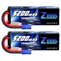 Bateria Lipo Zeee 7,4 V 5200 mAh 50 C com estojo rígido EC5 Plug 2S