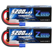 Bateria Lipo Zeee 7,4V 5200mAh 80C com Conector EC3 para Veículos RC