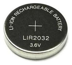 Bateria Lir2032 Recarregável Li-on 3,6v Lithium Lir 2032 Bateria Lir2032 Recarregável Li-on 3,6v Lithium Lir 2032