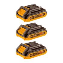 Bateria Lithium Ingco 2.0 Amper COSLI240311 Industrial Bivolt Fbli2001 Kit com 3 unidades