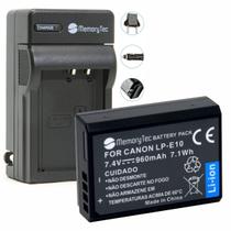 Bateria LP-E10 + Carregador para câmera digital e filmadora Canon EOS Digital SLR 1100D, Rebel T3, KISS Digital X50