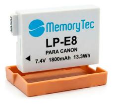 Bateria LP-E8 MemoryTec compatível com Canon SL1 / T2i / T3i / T4i / T5i / X4 / X5 / X6 / X7i