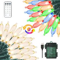 Bateria: luzes de corda externas VTECHOLOGY 10m, 100 LED, IP65