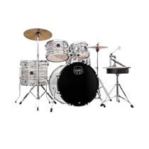 Bateria Mapex 22x16 Comet Madeira Poplar 5 Peças Branco Rajado com Baquetas