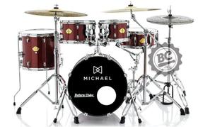 Bateria Michael Legacy Sparkle Wine SWR com Bumbo 18,10,12,14 c/ Ferragens, 2 Estantes e Banco Bateria Michael Legacy Sparkle Wine SWR com Bumbo 18,10,12,14 c/ Ferragens, 2 Estantes e Banco