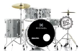 Bateria Michael Trinity Dark Grey DMT222GY com Bumbo 22,10,12,16 com Ferragens, Pratos e Banco Bateria Michael Trinity Dark Grey DMT222GY com Bumbo 22,10,12,16 com Ferragens, Pratos e Banco