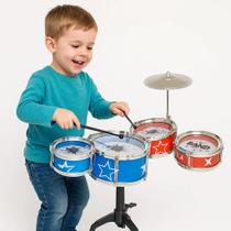 Bateria Microfone Baqueta Musical Cavaco Infantil Mini Guitarra Prato Tambores Violão Teclado