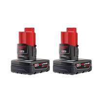 Bateria Milwaukee M12 12V de íon de lítio 4,0 Ah, kit com 2 unidades Bateria Milwaukee M12 12V de íon de lítio 4,0 Ah, kit com 2 unidades