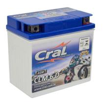 Bateria Moto 6A 12v Selada Cral Polo Positivo Direito