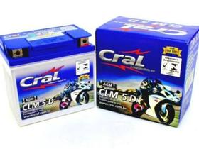 Bateria moto Cral CLM 5 D 5ah Honda Cg Titan Biz Bros Fan Yamaha fazer Ybr