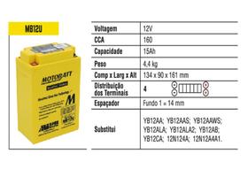 Bateria Motobatt Mb12u Yamaha Xv Virago 535 Subs. Yb12aa