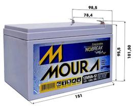 Bateria moura 12v 12ah para no break , alarmes , automação , pulverizadore. Bateria moura 12v 12ah para no break , alarmes , automação , pulverizadore.