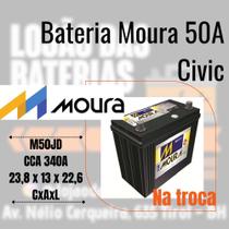 Bateria Moura 50 amperes Honda Civic M50JD - SOMENTE NA TROCA