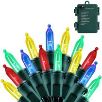 Bateria multicolorida LED ASENEK 50 String Lights, temporizador de 5,4 m Bateria multicolorida LED ASENEK 50 String Lights, temporizador de 5,4 m