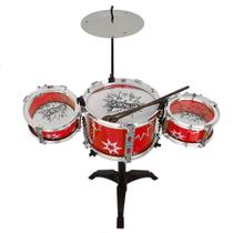 Bateria Musical Infantil 3 Tambores + 1 Prato - Toy King