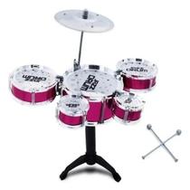 Bateria Musical Infantil Com Baquetas Prato e 5 Tambores Brinquedo Interativo Divertido Rock Jazz - 99 Toys