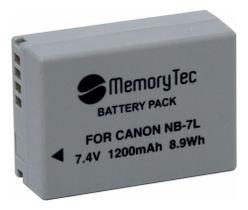Bateria NB-7L MemoryTec Compatível com Canon PowerShot G10 / G11 / G12 / SX30 IS