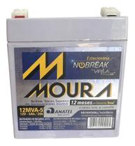 Bateria Nobreak Estacionaria 12v 5ah Brinquedo Religadores - Moura