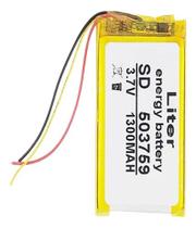 Bateria Nova Dvd Portátil 3,7v 1300mah 5mm X 37mm X 59mm Bateria Nova Dvd Portátil 3,7v 1300mah 5mm X 37mm X 59mm
