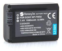 Bateria NP-FW50 MemoryTec compatível com Sony ZV-E10 / A7S II / A7 II / A7R II / DSC-RX10 IV / NEX-7