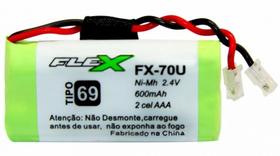 Bateria p/ telefone sem fio mod. "flex" fx-70u 2.4v 600mah