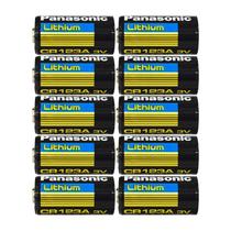 Bateria Panasonic CR123A de lítio 3V 1.55Ah (pacote com 10)