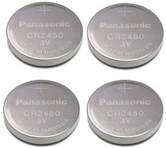 Bateria Panasonic CR2450 de lítio 3V, pacote com 4