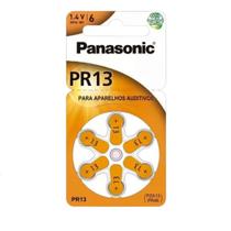 Bateria Panasonic PR13 1.4V - Pilha para Aparelho Auditivo - Cartela com 6 Unidades