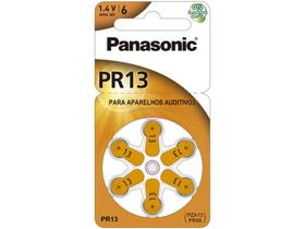 Bateria para Aparelho Auditivo 13 Panasonic - Zinc Air PR-13H 6 Unidades
